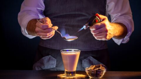 charring fruit with culinary torch