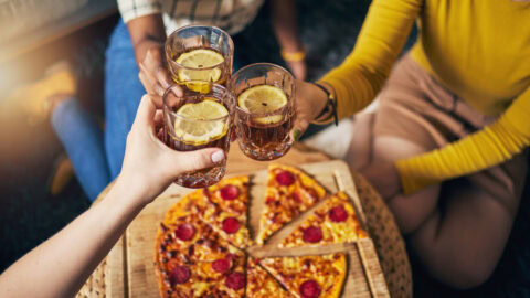 Pizza and cocktails